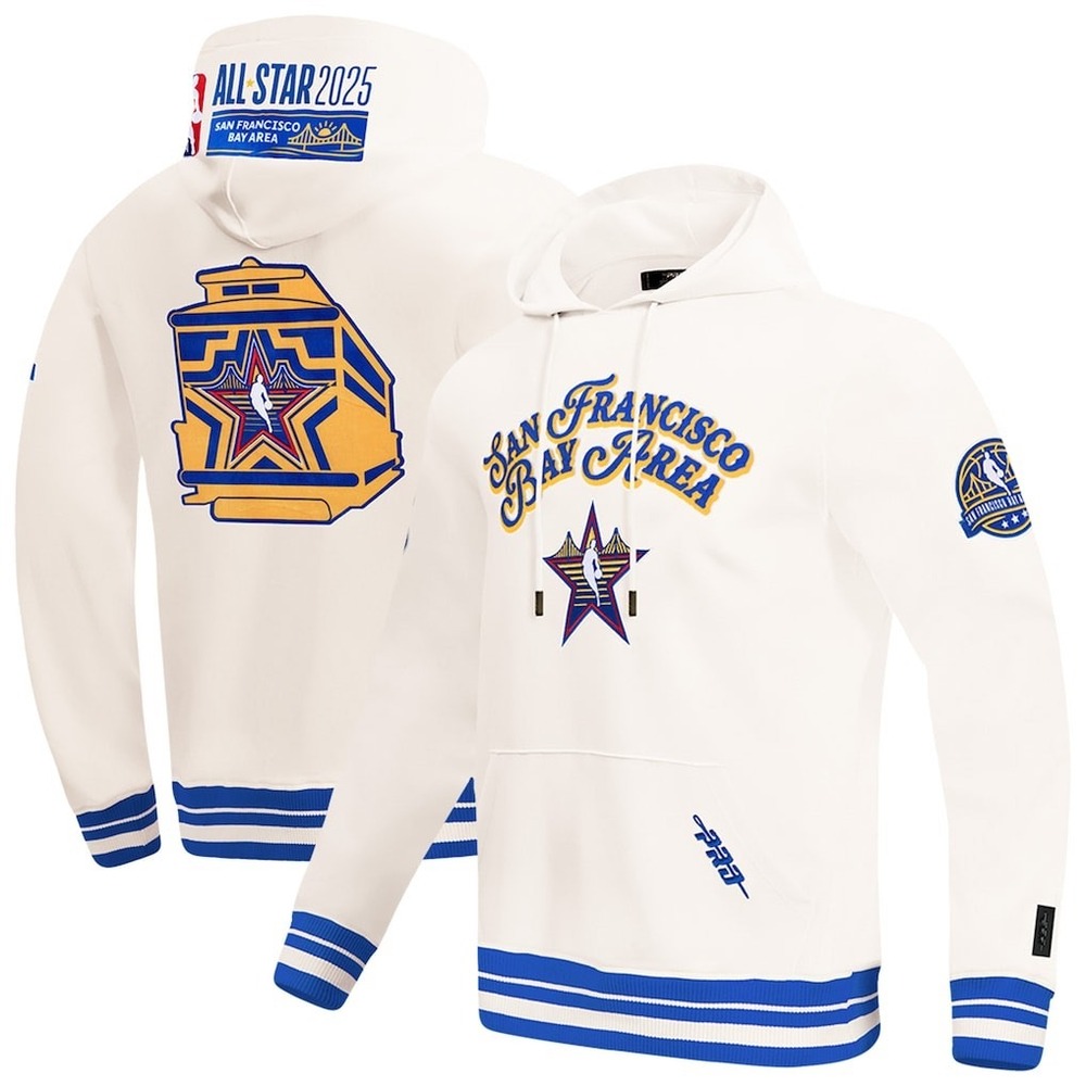 NBA All Star 2025 San Francisco Bay Area Pro Standard White Hoodie Pullover XL